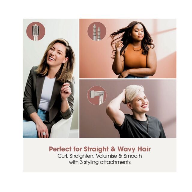 Shark HD426SLUK Flexstyle Air Styler & Hair Dryer For Straight & Wavy Hair - 3 Attachments - Stone