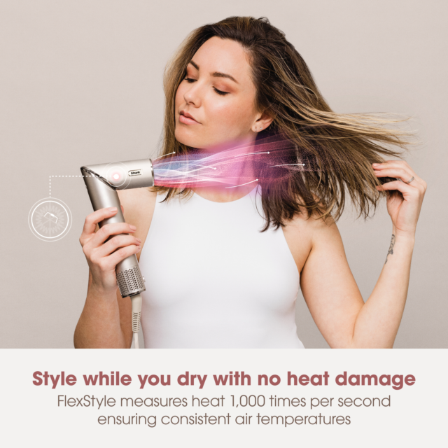 Shark HD436SLUK Flexstyle Air Styler & Hair Dryer For Straight & Wavy Hair - 4 Attachments - Stone
