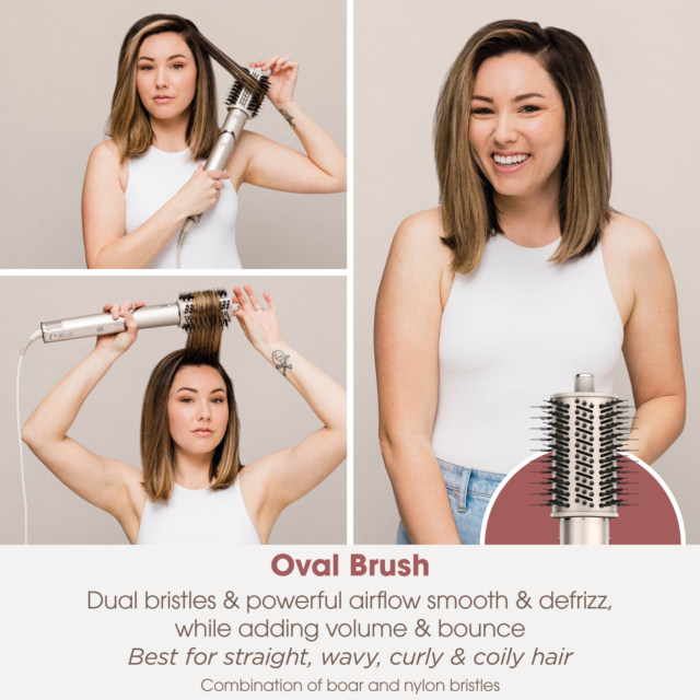 Shark HD436SLUK Flexstyle Air Styler & Hair Dryer For Straight & Wavy Hair - 4 Attachments - Stone