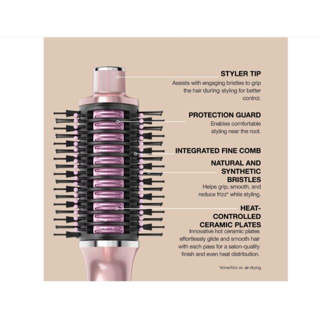 Shark HT302UKPK Glossi 2-in-1 Hot Tool and Air Glosser Brush - Pink