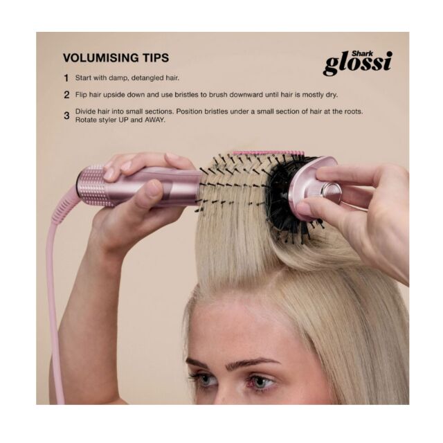Shark HT302UKPK Glossi 2-in-1 Hot Tool and Air Glosser Brush - Pink