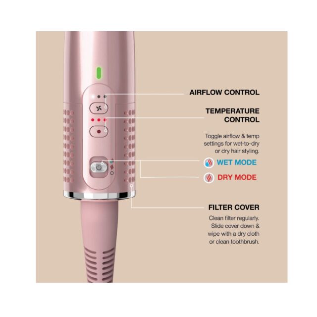 Shark HT302UKPK Glossi 2-in-1 Hot Tool and Air Glosser Brush - Pink