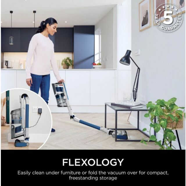 Shark IZ380UK PowerPro Cordless Stick Vacuum Cleaner - 60 Minutes Run Time - Navy Metallic