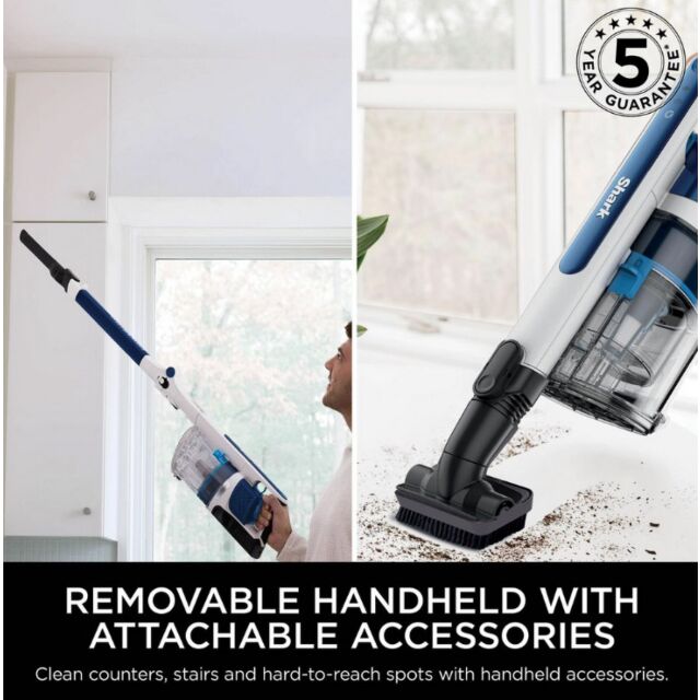 Shark IZ380UK PowerPro Cordless Stick Vacuum Cleaner - 60 Minutes Run Time - Navy Metallic