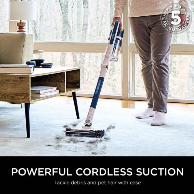 Shark IZ380UK PowerPro Cordless Stick Vacuum Cleaner - 60 Minutes Run Time - Navy Metallic