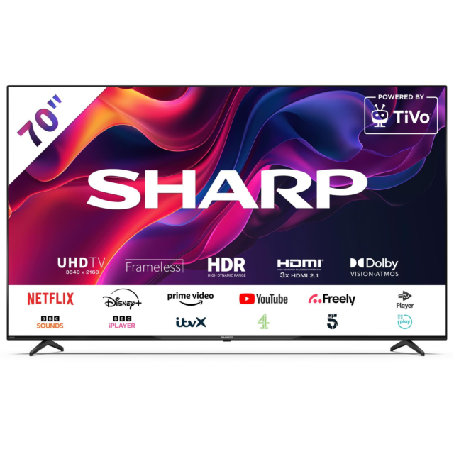 Sharp 4T-C70GK4245KB 70inch 4K UHD Frameless Tivo Smart TV