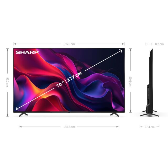 Sharp 4T-C70GK4245KB 70inch 4K UHD Frameless Tivo Smart TV