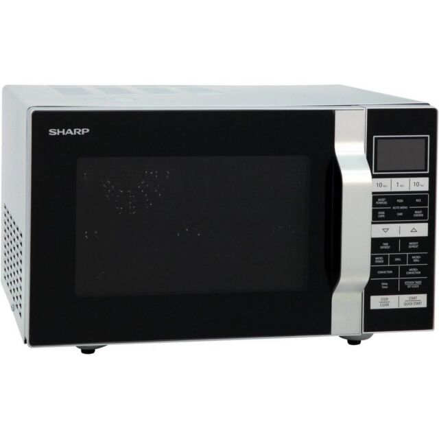 R860SLM Combination Microwave 25 Ltres 900 Watt 1000 Watt Grill 1400W Convection Oven Silver, Flat Bed 