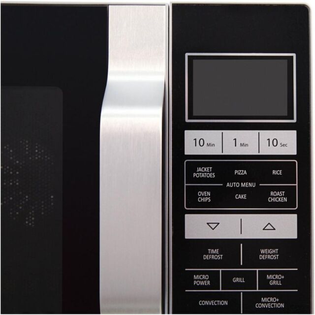 R860SLM Combination Microwave 25 Ltres 900 Watt 1000 Watt Grill 1400W Convection Oven Silver, Flat Bed 