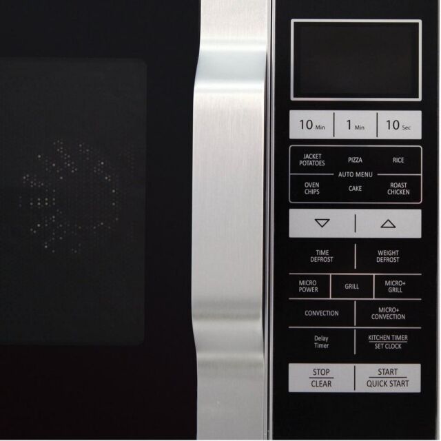 R860SLM Combination Microwave 25 Ltres 900 Watt 1000 Watt Grill 1400W Convection Oven Silver, Flat Bed 