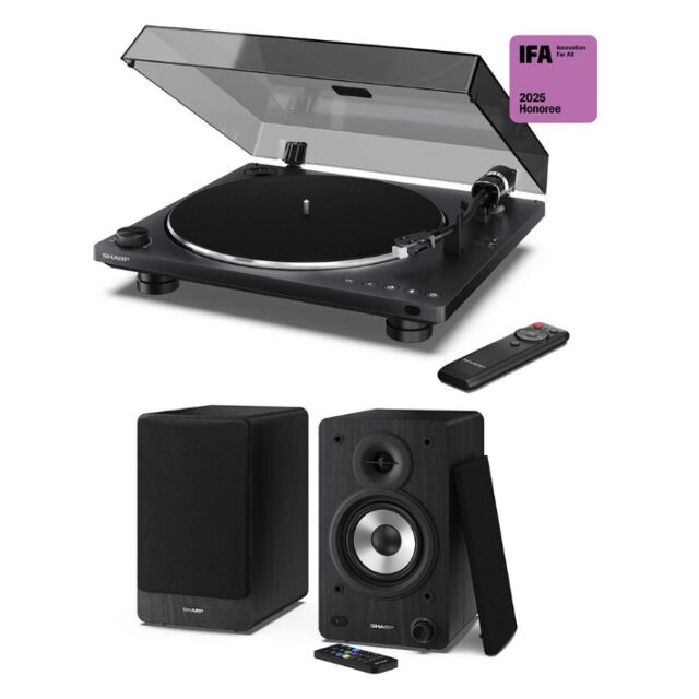Sharp RP-TT100/CPSS30 Rptt100cpss30 Pair Of Wireless Bookshelf Speakers With Automatic Bluetooth Tur