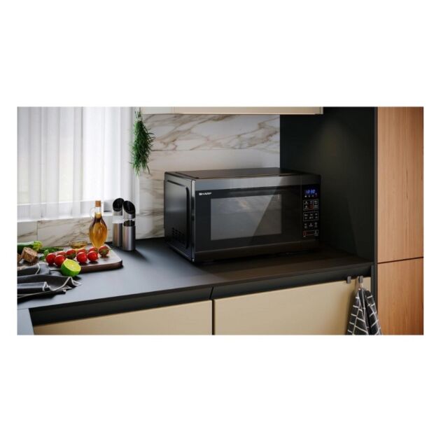 Sharp YC-MA262AE-B Classic Microwave Oven, 26L, Combi With Air Fryer - Black