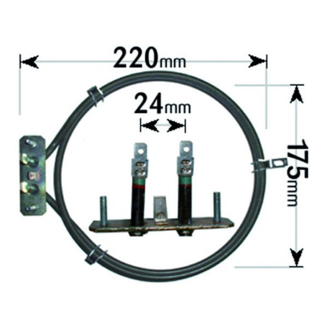 Hotpoint / Smeg Cooker Fan Oven Element 2 Turn 2600W ELE800