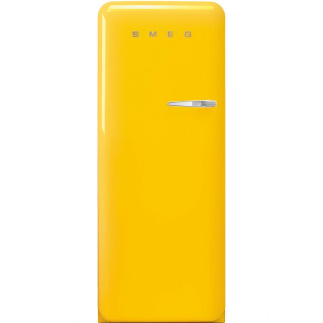 Smeg FAB28LYW3UK 60cm 50s Style Yellow Left Hand Hinged Fridge with Icebox