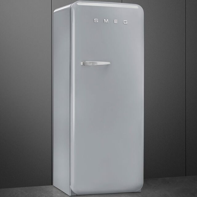 Smeg FAB28RSV3UK 60cm 50s Style Silver Right Hand Hinged Fridge with Icebox