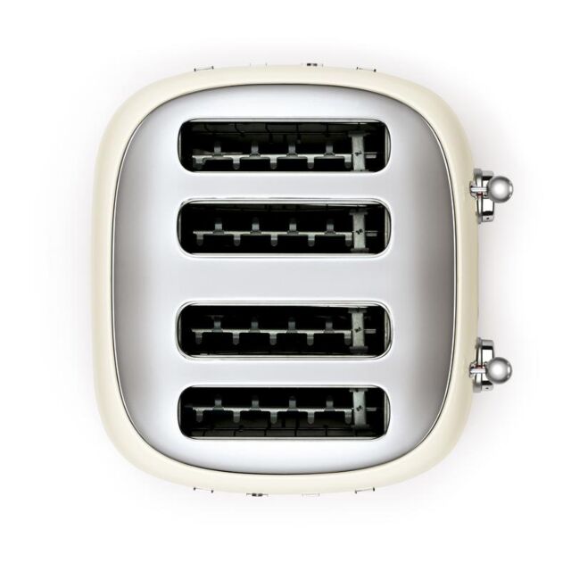 Smeg TSF03CRUK Cream 50s Style Four by Four Slice Toaster