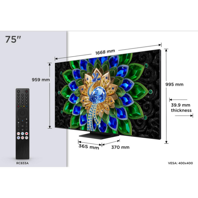 TCL 75A400U-UK 75 inch QD-MINI LED Television