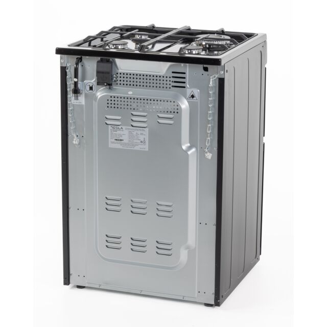 Tesla TMRDF60B 60cm Mini Dual Fuel Range Cooker Black
