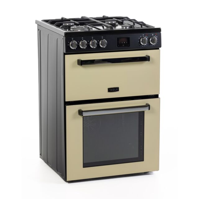 Tesla TMRDF60C 60cm Mini Dual Fuel Range Cooker Cream