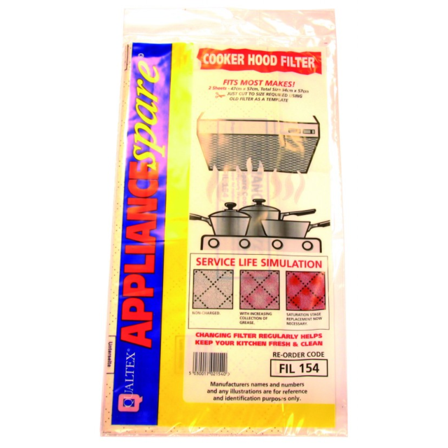 Universal Cooker Hood Grease Filter Cut To Size (470mm x 570mm) FIL154