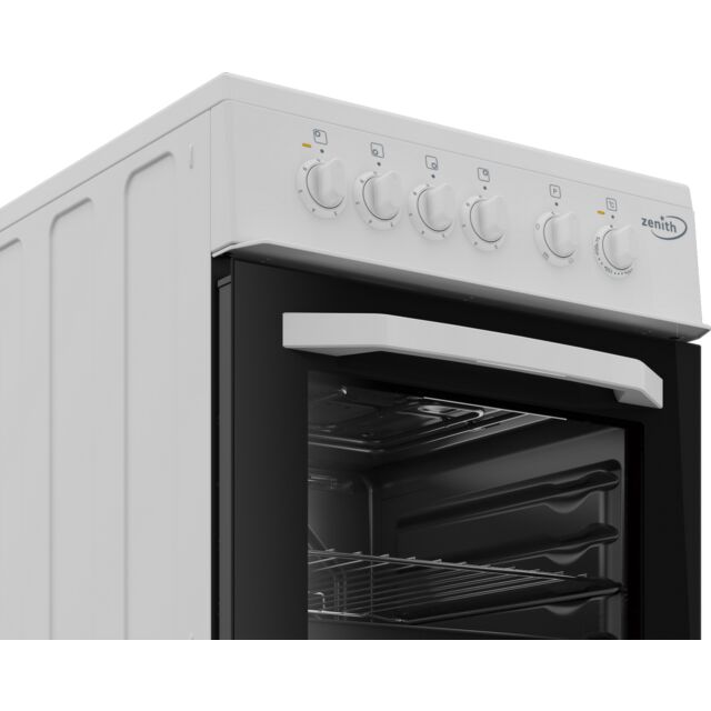 Zenith ZE503W 50cm Single Oven Electric Cooker with Ceramic Hob - White - A Energy Rated