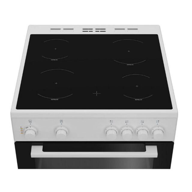 Zenith ZET605W 60Cm Electric Cooker With Ceramic Hob - White