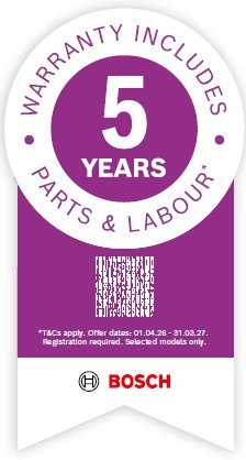 Bosch 5 year Promotional warranty run 01/04//26 to 31/03/27